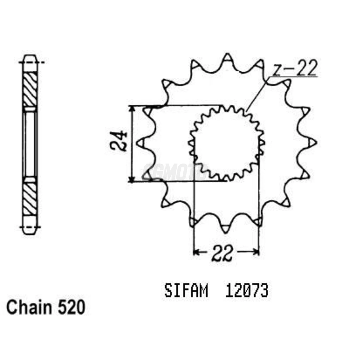 Kit chaine Aprilia 125 F40 Kit chaine Aprilia 125 F40
