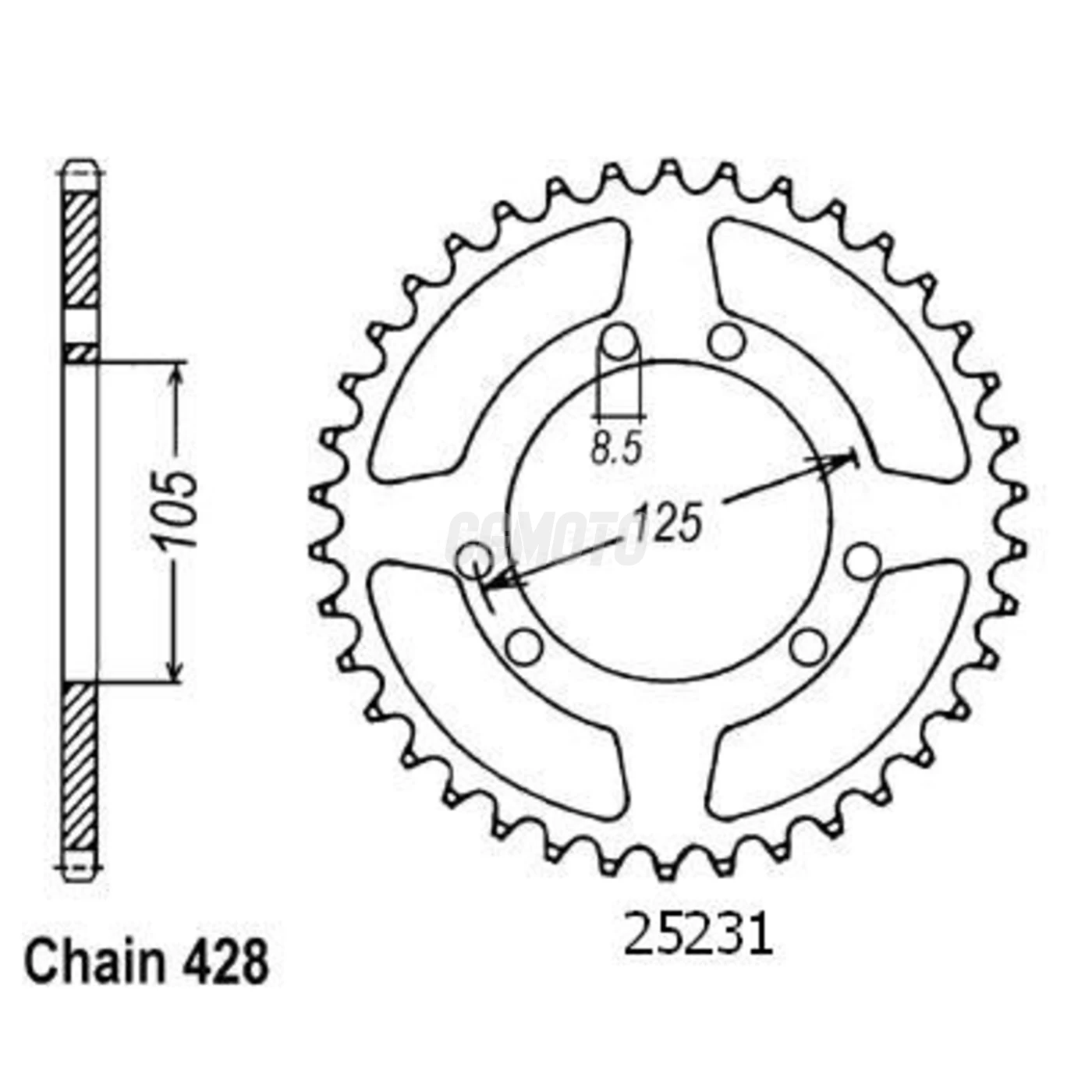 Kit chaine Derbi Senda 125 R Enduro Kit chaine Derbi Senda 125 R Enduro