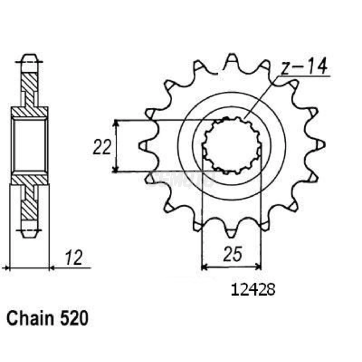Kit chaine Gas Gas Ec 400/450 Fse Kit chaine Gas Gas Ec 400/450 Fse