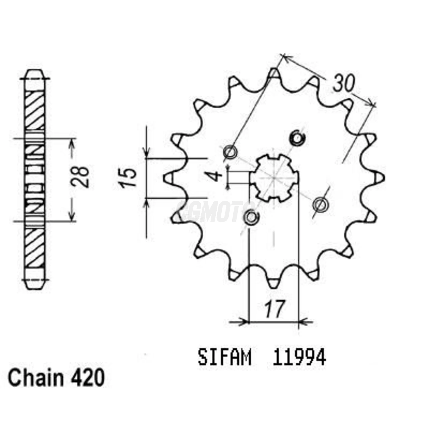 Kit chaine Honda Xr 70 R Kit chaine Honda Xr 70 R