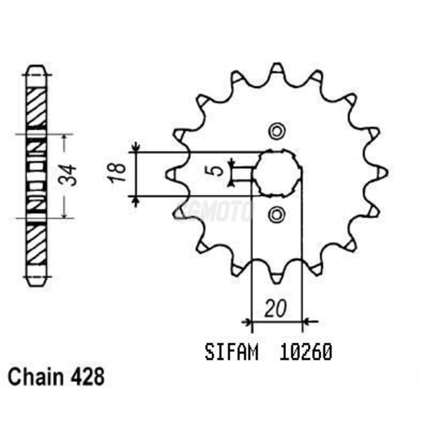 Kit chaine Honda Cb 125 K5 Kit chaine Honda Cb 125 K5