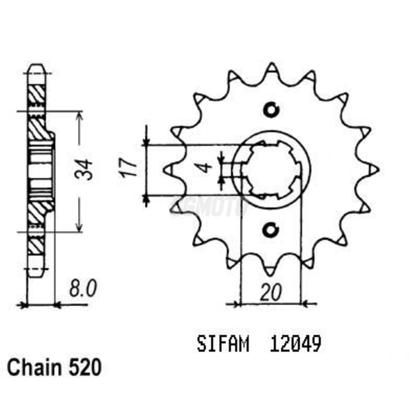 Kit chaine Honda Xlr 350 R Kit chaine Honda Xlr 350 R