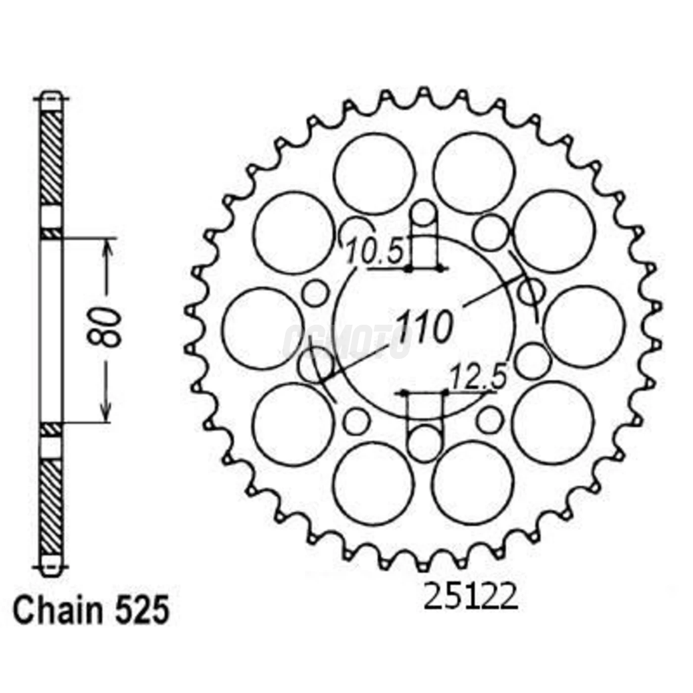 Kit chaine Honda Cb 500 R/S Kit chaine Honda Cb 500 R/S