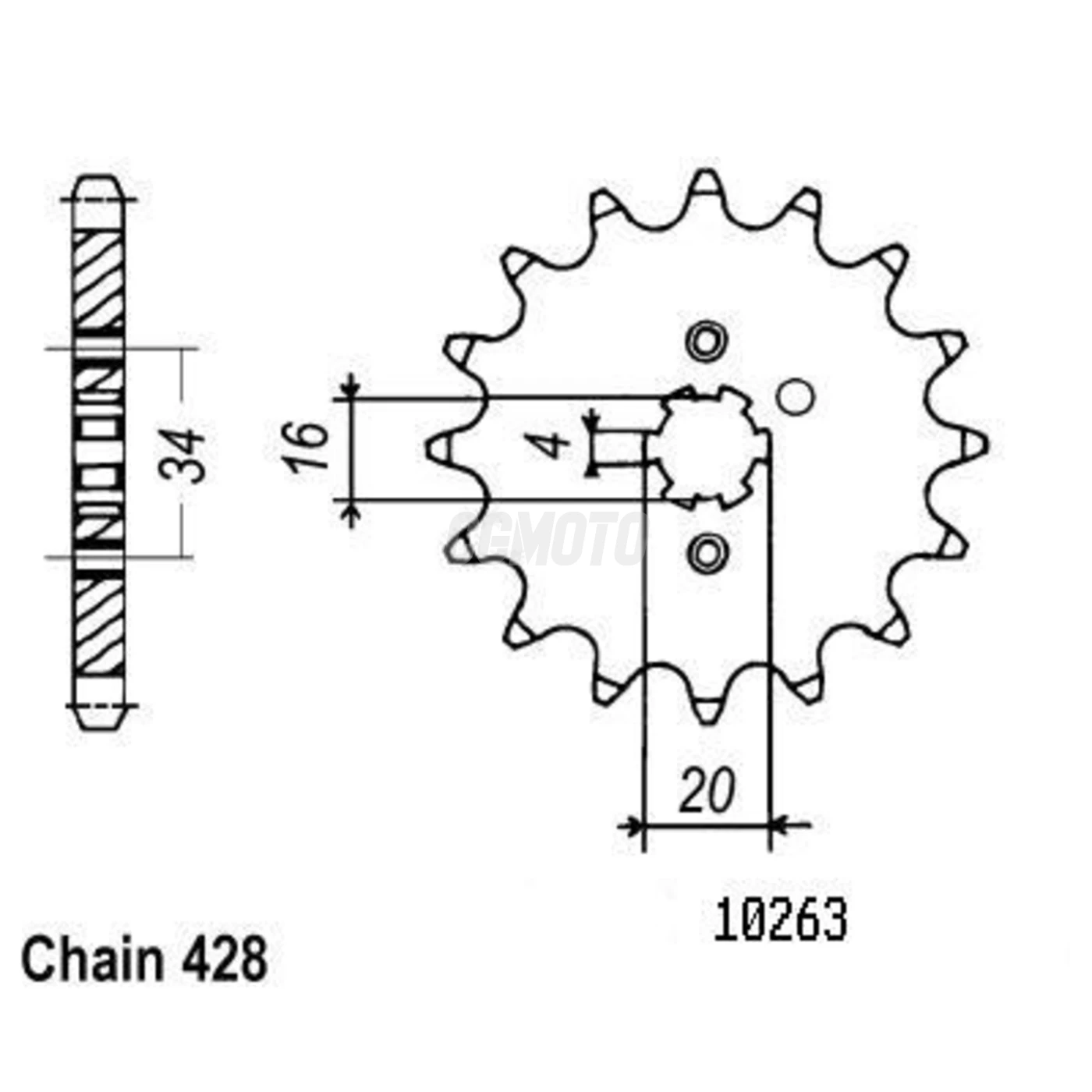 Kit chaine Rieju 125 Mrx/Smx Kit chaine Rieju 125 Mrx/Smx