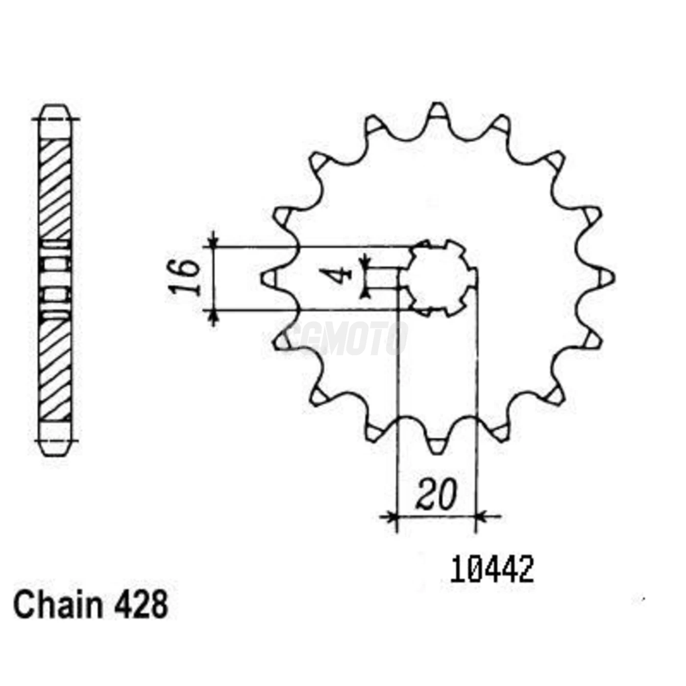 Kit chaine Yamaha Ty 125 Kit chaine Yamaha Ty 125