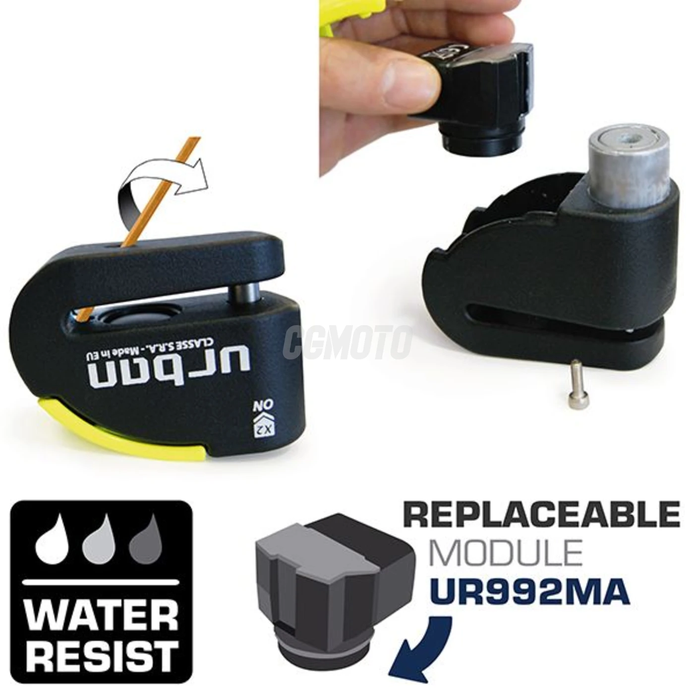 Bloque Disque Hi-Tech Alarme + Avertisseur A+homologation SRA + housse /ø10mm Bloque Disque Hi-Tech Alarme + Avertisseur A+homologation SRA + housse /ø10mm