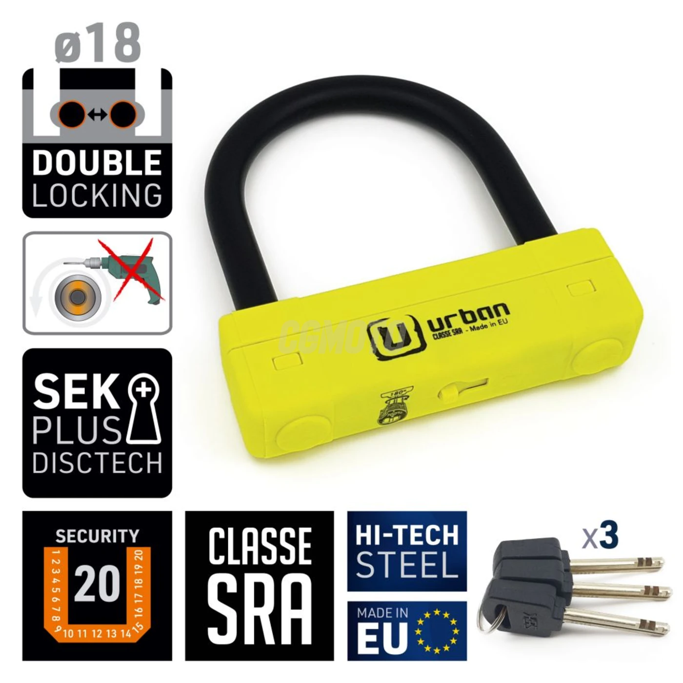 Antivol U diam.18- 120*125 spécial maxi-scooter et selle Honda Antivol U diam.18- 120*125 spécial maxi-scooter et selle Honda