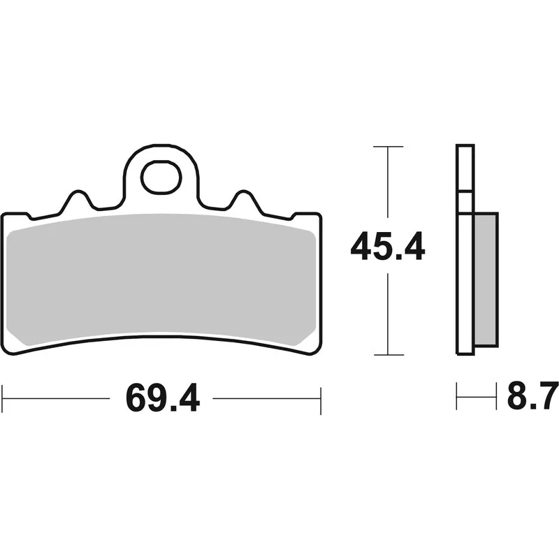 Plaquette de frein BREMBO type 07GR18SA métal fritté route Plaquette de frein BREMBO type 07GR18SA métal fritté route