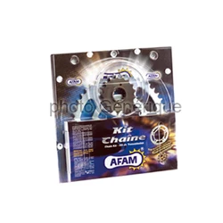 Kit chaîne AFAM 520XRR3 106 ars (attache rapide) gold & pignon et couronne