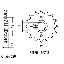 Pignon Honda Cr 79-85 Pignon Honda Cr 79-85