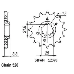 Pignon Xr 600 R 91-01 Pignon Xr 600 R 91-01