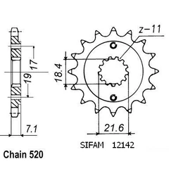 Pignon Xr 250 R 96-01 Pignon Xr 250 R 96-01