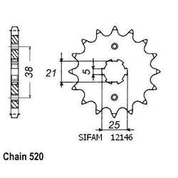 Pignon Xv 125 Virago 97-00 Pignon Xv 125 Virago 97-00