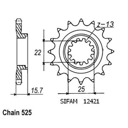 Pignon Zx-6r Ninja 98-01 Pignon Zx-6r Ninja 98-01