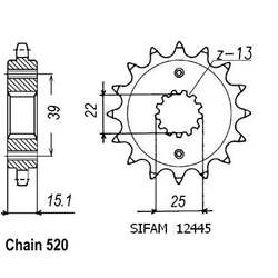 Pignon Kxr 250 03-04 Pignon Kxr 250 03-04
