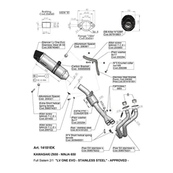 SBK LV ONE EVO 2/1 KAWASAKI Z 650/NINJA 650 INOX with catalyst FULL SYSTEM 2/1 SBK LV ONE EVO 2/1 KAWASAKI Z 650/NINJA 650 INOX with catalyst FULL SYSTEM 2/1