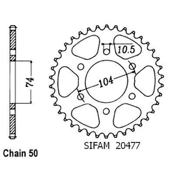 Couronne Z 400 4 Cyl 80-82 Couronne Z 400 4 Cyl 80-82