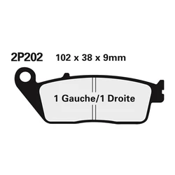 Plaquette de frein Nissin 2P202GS semi-metallique Plaquette de frein Nissin 2P202GS semi-metallique