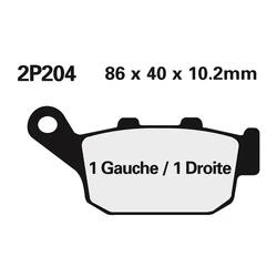 Plaquette de frein Nissin 2P204NS semi-metallique Plaquette de frein Nissin 2P204NS semi-metallique