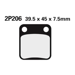 Plaquette de frein Nissin 2P206SS semi-metallique Plaquette de frein Nissin 2P206SS semi-metallique