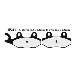 Plaquette de frein Nissin 2P211NS semi-metallique Plaquette de frein Nissin 2P211NS semi-metallique
