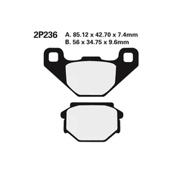 Plaquette de frein Nissin 2P236NS semi-metallique Plaquette de frein Nissin 2P236NS semi-metallique