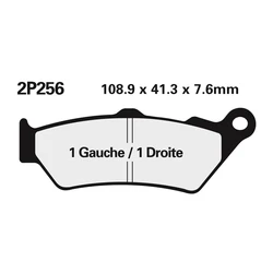 Plaquette de frein Nissin 2P256NS semi-metallique Plaquette de frein Nissin 2P256NS semi-metallique