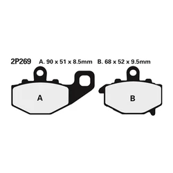 Plaquette de frein Nissin 2P269NS semi-metallique Plaquette de frein Nissin 2P269NS semi-metallique