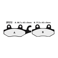 Plaquette de frein Nissin 2P272NS semi-metallique Plaquette de frein Nissin 2P272NS semi-metallique