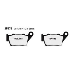 Plaquette de frein Nissin 2P275NS semi-metallique Plaquette de frein Nissin 2P275NS semi-metallique