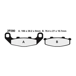 Plaquette de frein Nissin 2P280NS semi-metallique Plaquette de frein Nissin 2P280NS semi-metallique