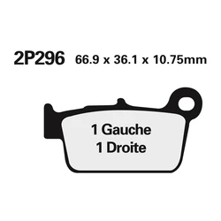 Plaquette de frein Nissin 2P296ST MX sinter Plaquette de frein Nissin 2P296ST MX sinter