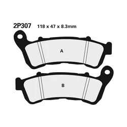 Plaquette de frein Nissin 2P307ST METAL FRITTE Plaquette de frein Nissin 2P307ST METAL FRITTE