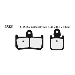 Plaquette de frein Nissin 2P321ST METAL FRITTE Plaquette de frein Nissin 2P321ST METAL FRITTE