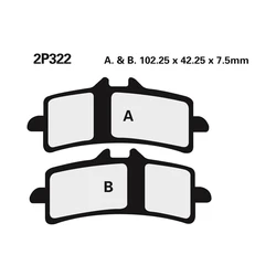 Plaquette de frein Nissin 2P322ST METAL FRITTE Plaquette de frein Nissin 2P322ST METAL FRITTE