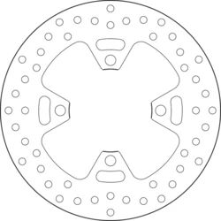 Disque de frein arrière Brembo Serie ORO rond fixe Triumph 675 DAYTONA Disque de frein arrière Brembo Serie ORO rond fixe Triumph 675 DAYTONA