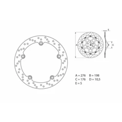 Disque de frein arrière Brembo Serie ORO rond fixe BMW Disque de frein arrière Brembo Serie ORO rond fixe BMW