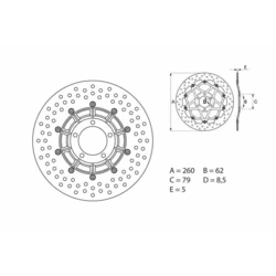 Disque de frein avant Brembo Serie ORO rond fixe BMW R100 Disque de frein avant Brembo Serie ORO rond fixe BMW R100