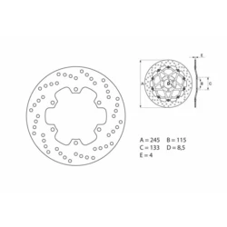 Disque de frein arrière Brembo Serie ORO rond fixe Ducati MONSTER S4 Disque de frein arrière Brembo Serie ORO rond fixe Ducati MONSTER S4
