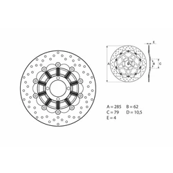 Disque de frein avant Brembo Serie ORO rond flottant BMW K75/R80GS Disque de frein avant Brembo Serie ORO rond flottant BMW K75/R80GS