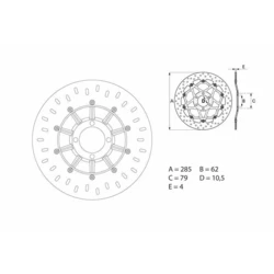 Disque de frein avant Brembo Serie ORO rond fixe BMW K75/R80GS Disque de frein avant Brembo Serie ORO rond fixe BMW K75/R80GS