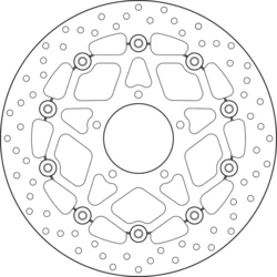 Disque de frein arrière Brembo Série ORO rond flottant MV Agusta 675 Brutale/F3 Disque de frein arrière Brembo Série ORO rond flottant MV Agusta 675 Brutale/F3