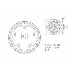 Disque de frein avant Brembo serie ORO rond fixe type 168B407D7 Disque de frein avant Brembo serie ORO rond fixe type 168B407D7