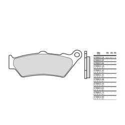 Plaquette de frein BREMBO type 07BB03LA métal fritté route Plaquette de frein BREMBO type 07BB03LA métal fritté route