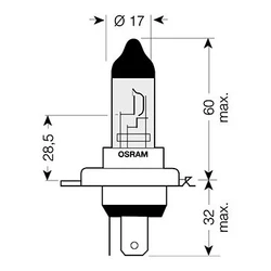 Ampoule H4 Night Breaker - 12V 60/55W P43t Ampoule H4 Night Breaker - 12V 60/55W P43t