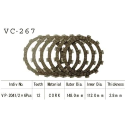 Kit Disques d'Embrayage Garnis Xt 250 H/J/K 1980/1983 Kit Disques d'Embrayage Garnis Xt 250 H/J/K 1980/1983