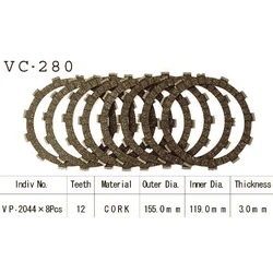 Kit Disques d'Embrayage Garnis Cross Yz/Wr 250 1992/2002 Kit Disques d'Embrayage Garnis Cross Yz/Wr 250 1992/2002