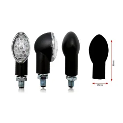 Clignotants Bihr Oval led noir universel