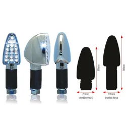 Clignotants Bihr Triangle led court chrome universel