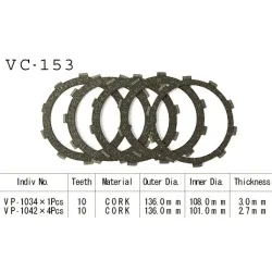 Kit Disques d'Embrayage Garnis Cb250 Rs 1980/1983 Kit Disques d'Embrayage Garnis Cb250 Rs 1980/1983